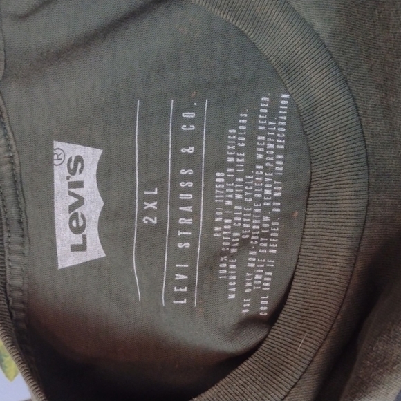 Levi's XXL Green Acid Wash Long Sleeve Shirt - Picture 3 of 4